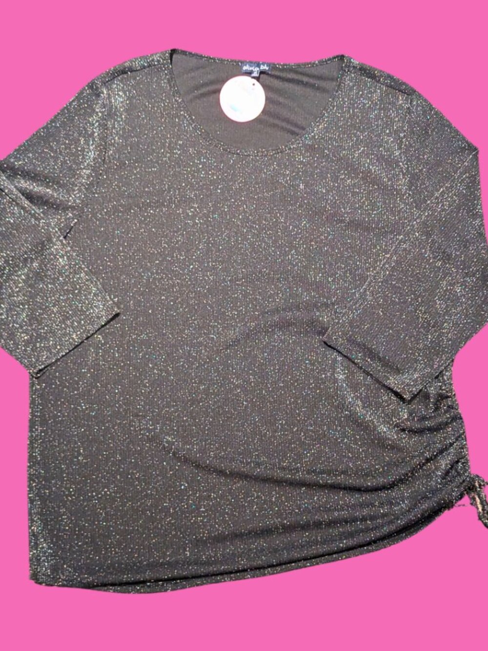 Olivia Blu Black, Sparkling Top Size XL